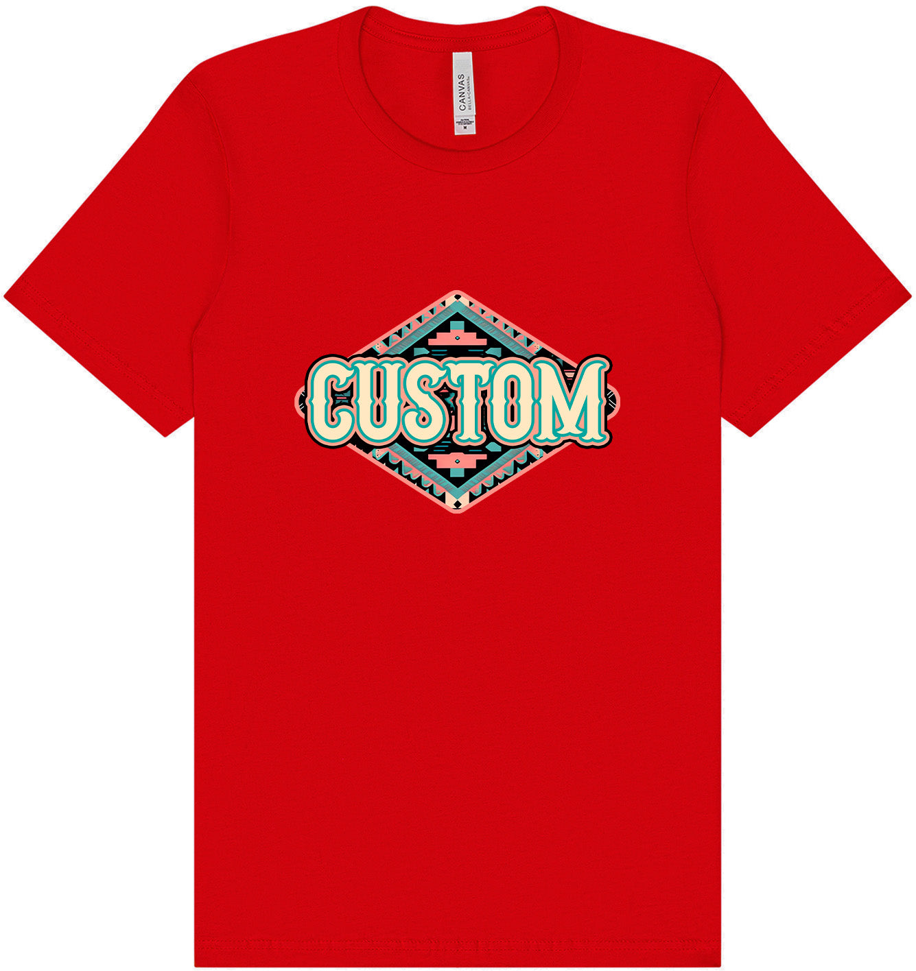 Custom Peach Aztec Adult Bella Canvas Shirt