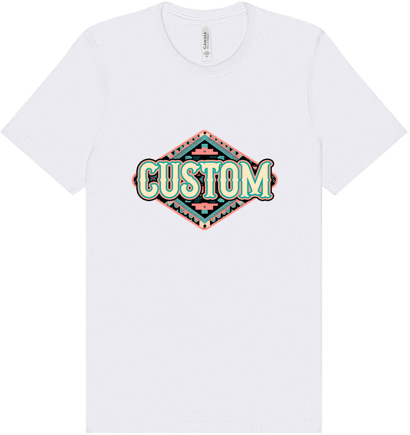 Custom Peach Aztec Adult Bella Canvas Shirt
