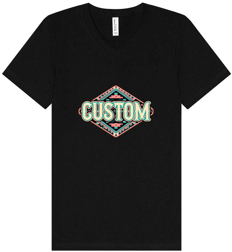 Custom Peach Aztec Unisex V-Neck Shirt