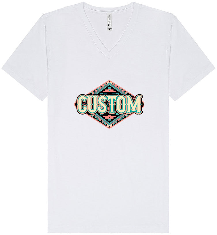 Custom Peach Aztec Unisex V-Neck Shirt