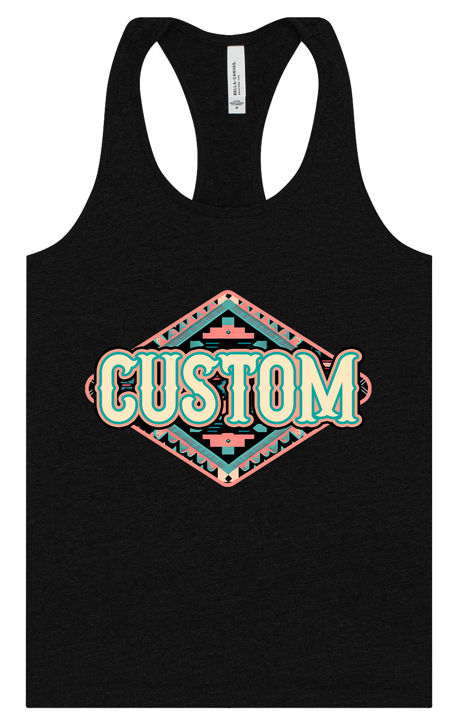 Custom Peach Aztec Women's Racerback Tank