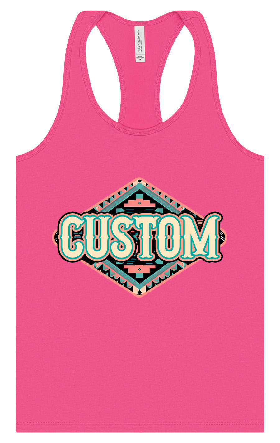 Custom Peach Aztec Women's Racerback Tank