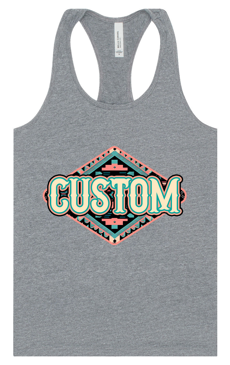 Custom Peach Aztec Women's Racerback Tank