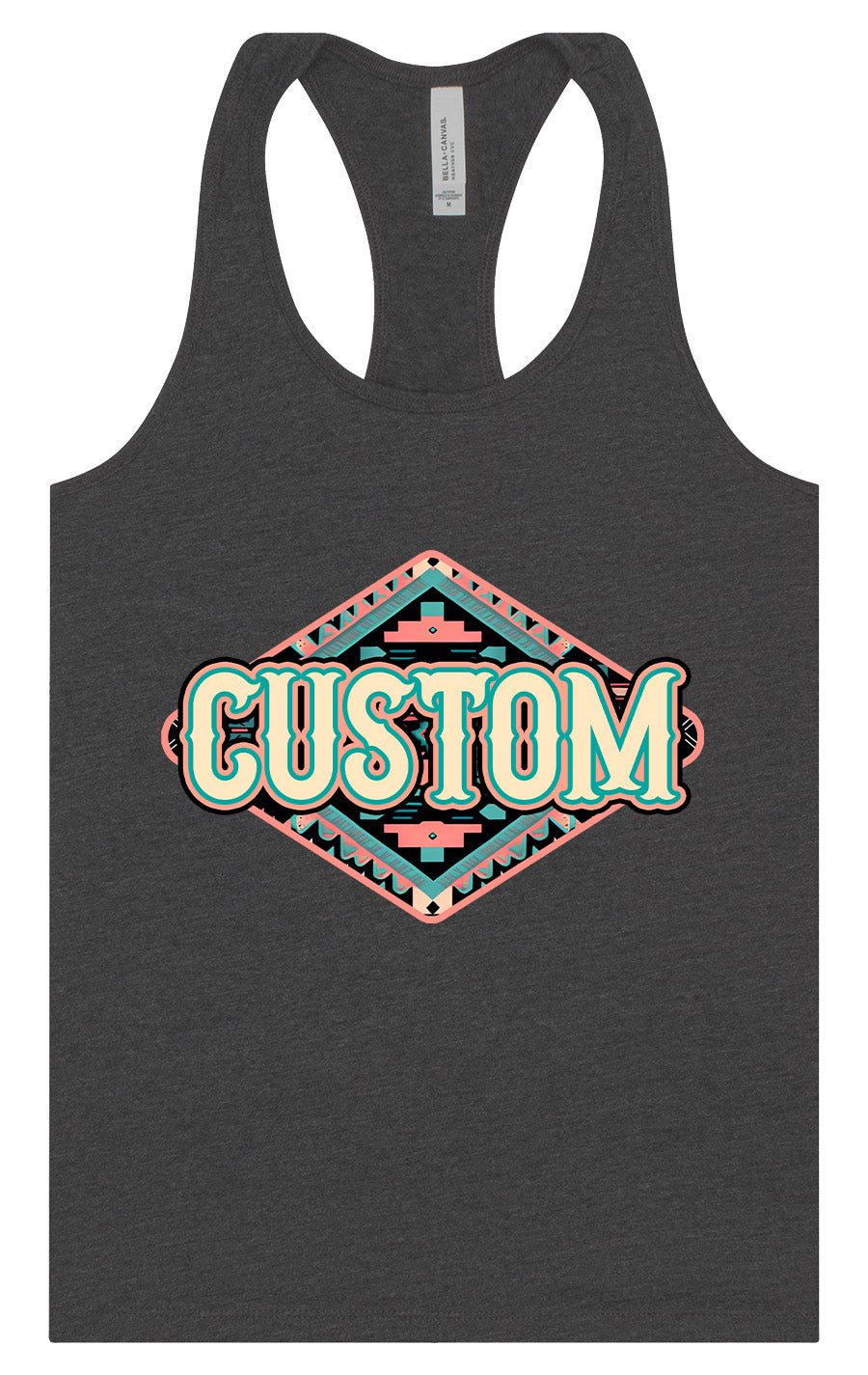 Custom Peach Aztec Women's Racerback Tank
