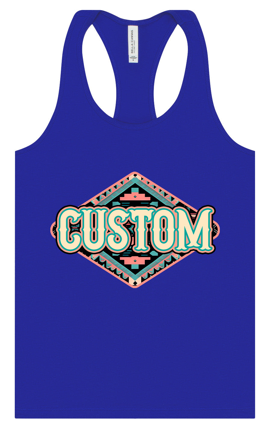 Custom Peach Aztec Women's Racerback Tank