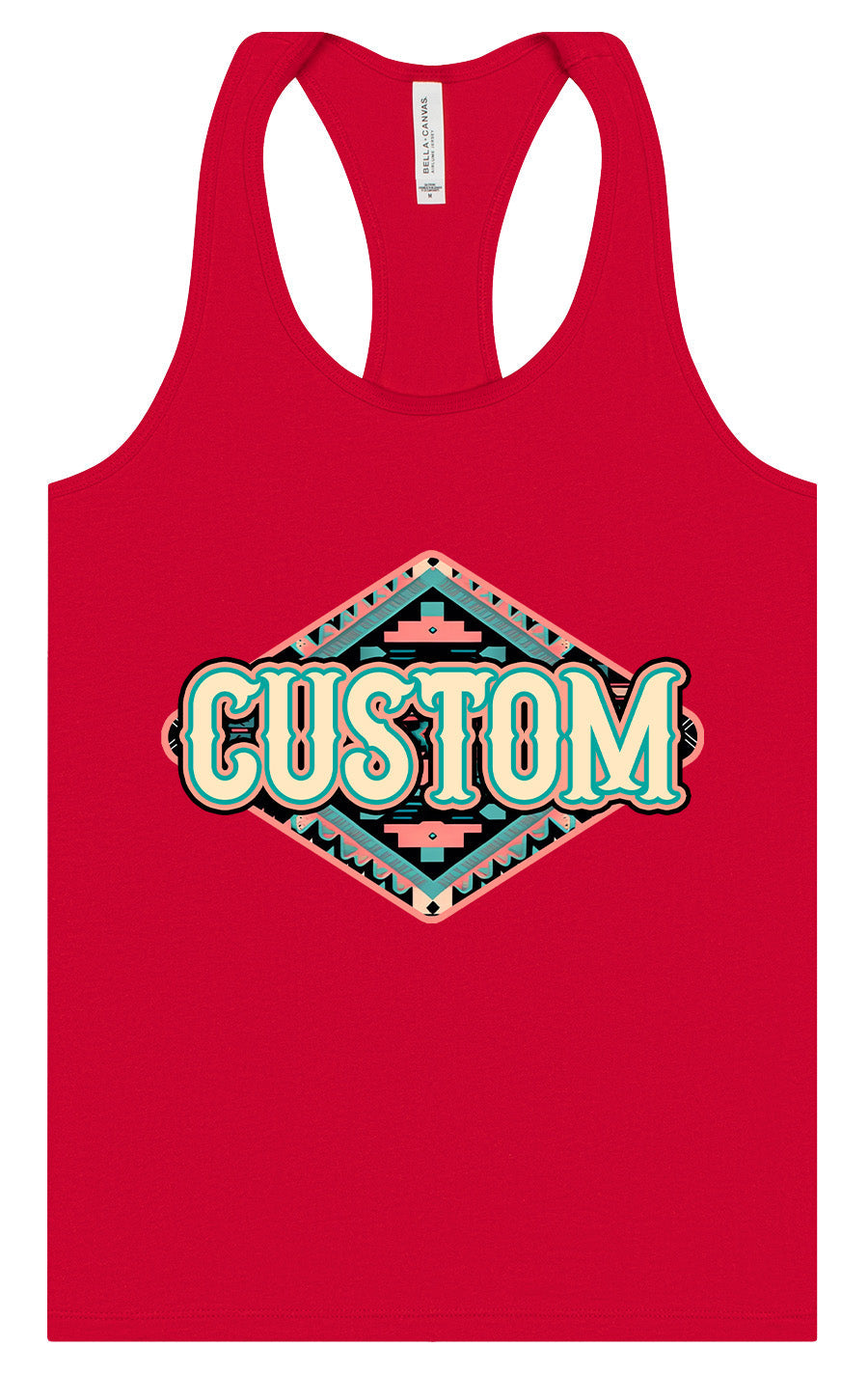 Custom Peach Aztec Women's Racerback Tank