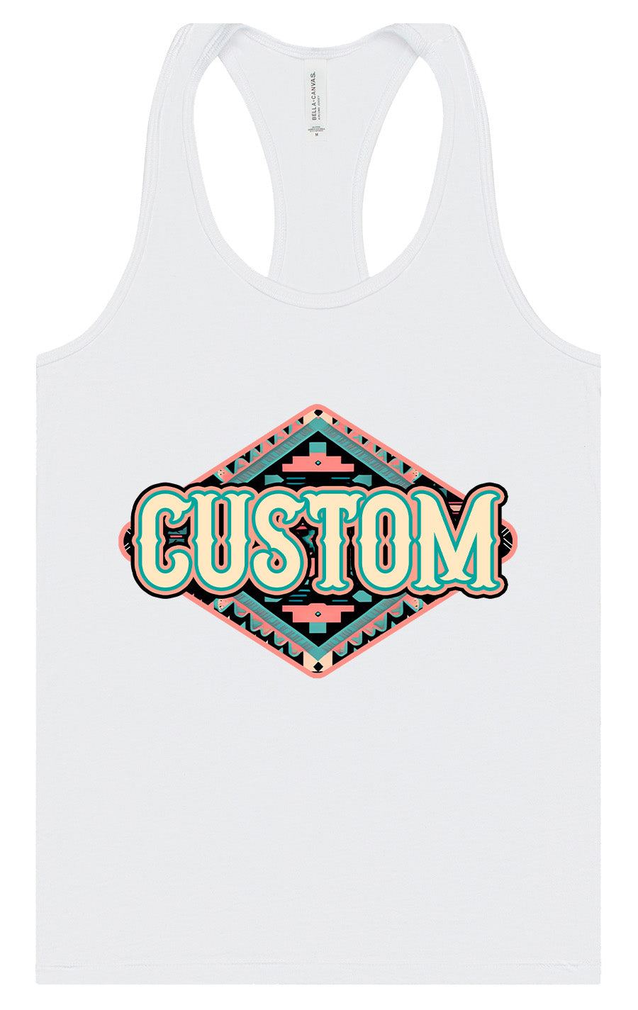 Custom Peach Aztec Women's Racerback Tank