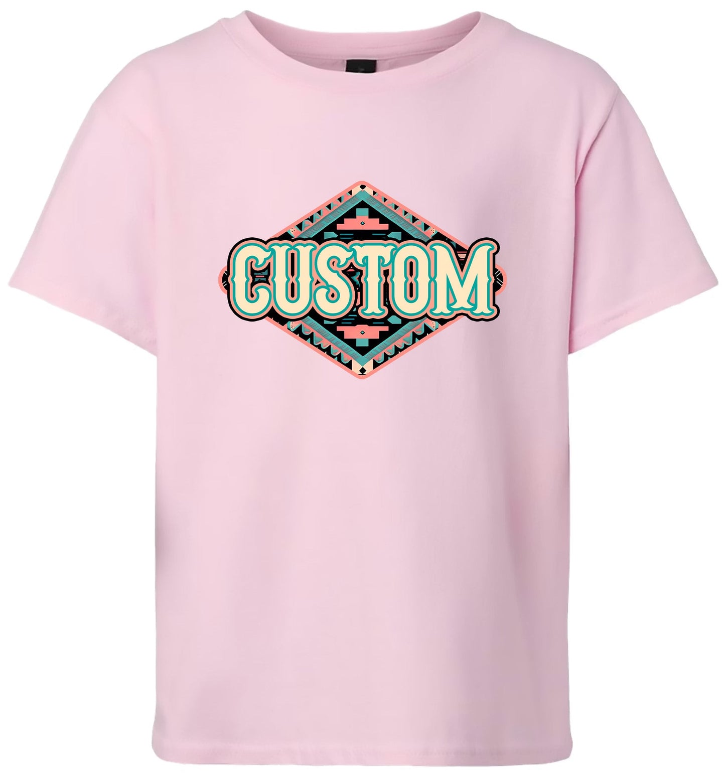 Custom Peach Aztec Children's Gildan Soft Shirt