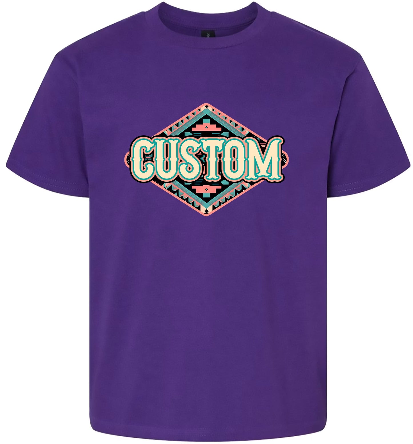 Custom Peach Aztec Children's Gildan Soft Shirt