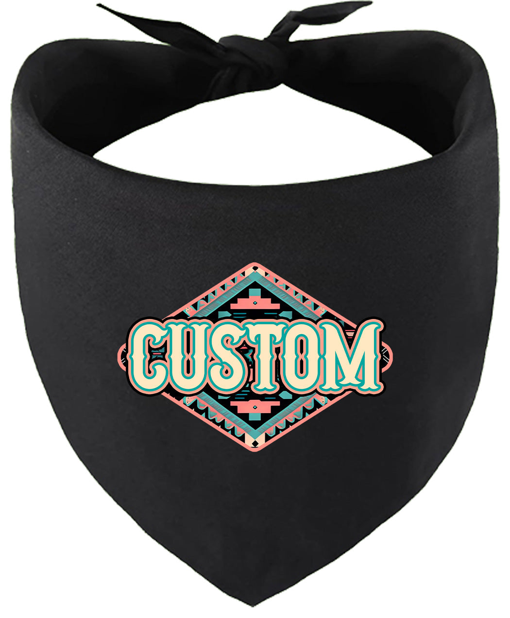 Custom Peach Aztec Pet Bandana