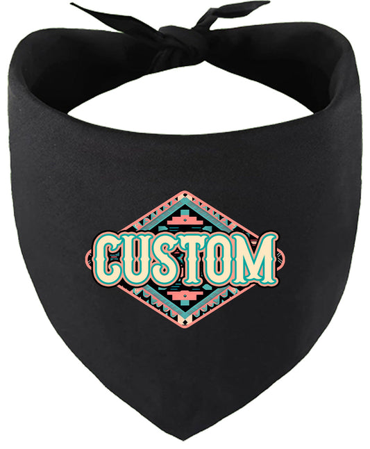 Custom Peach Aztec Pet Bandana
