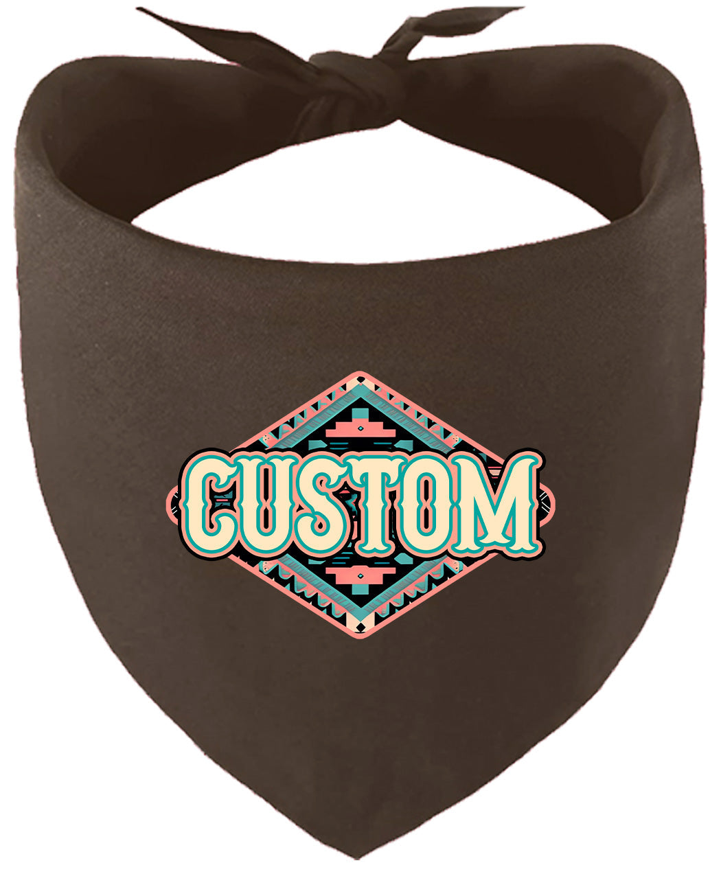 Custom Peach Aztec Pet Bandana