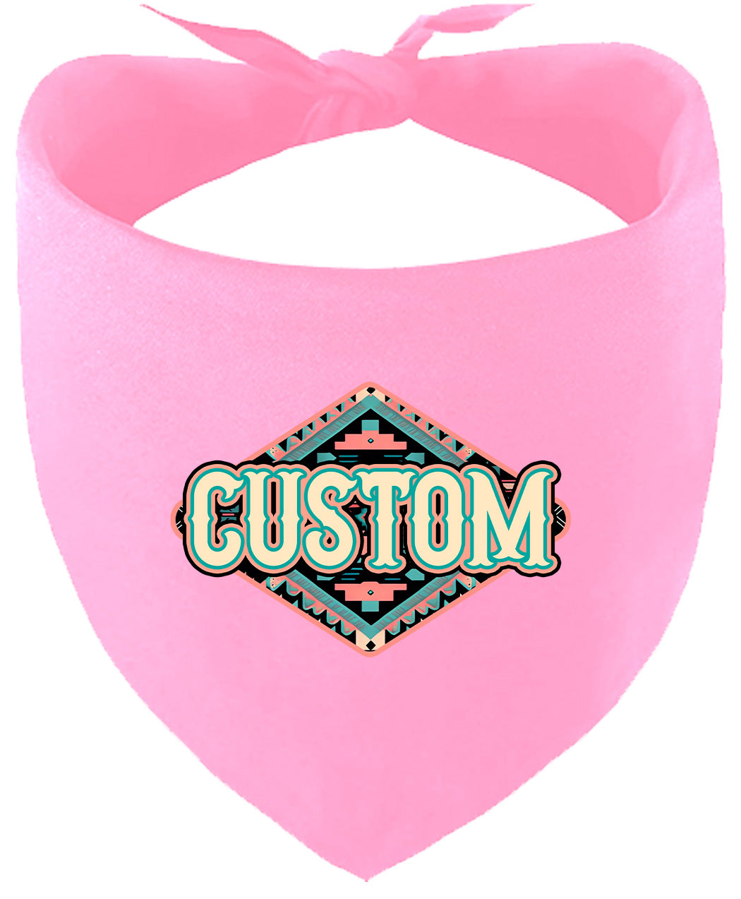 Custom Peach Aztec Pet Bandana