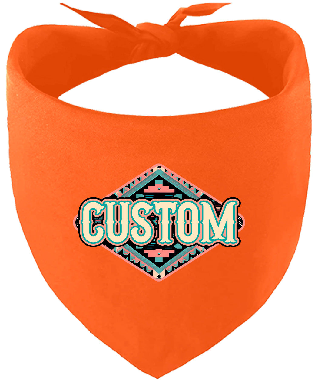 Custom Peach Aztec Pet Bandana