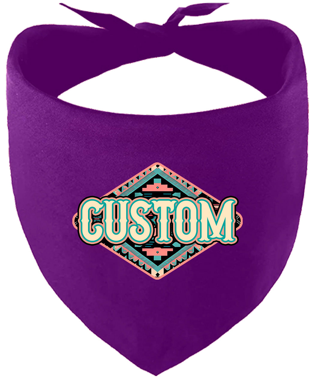 Custom Peach Aztec Pet Bandana