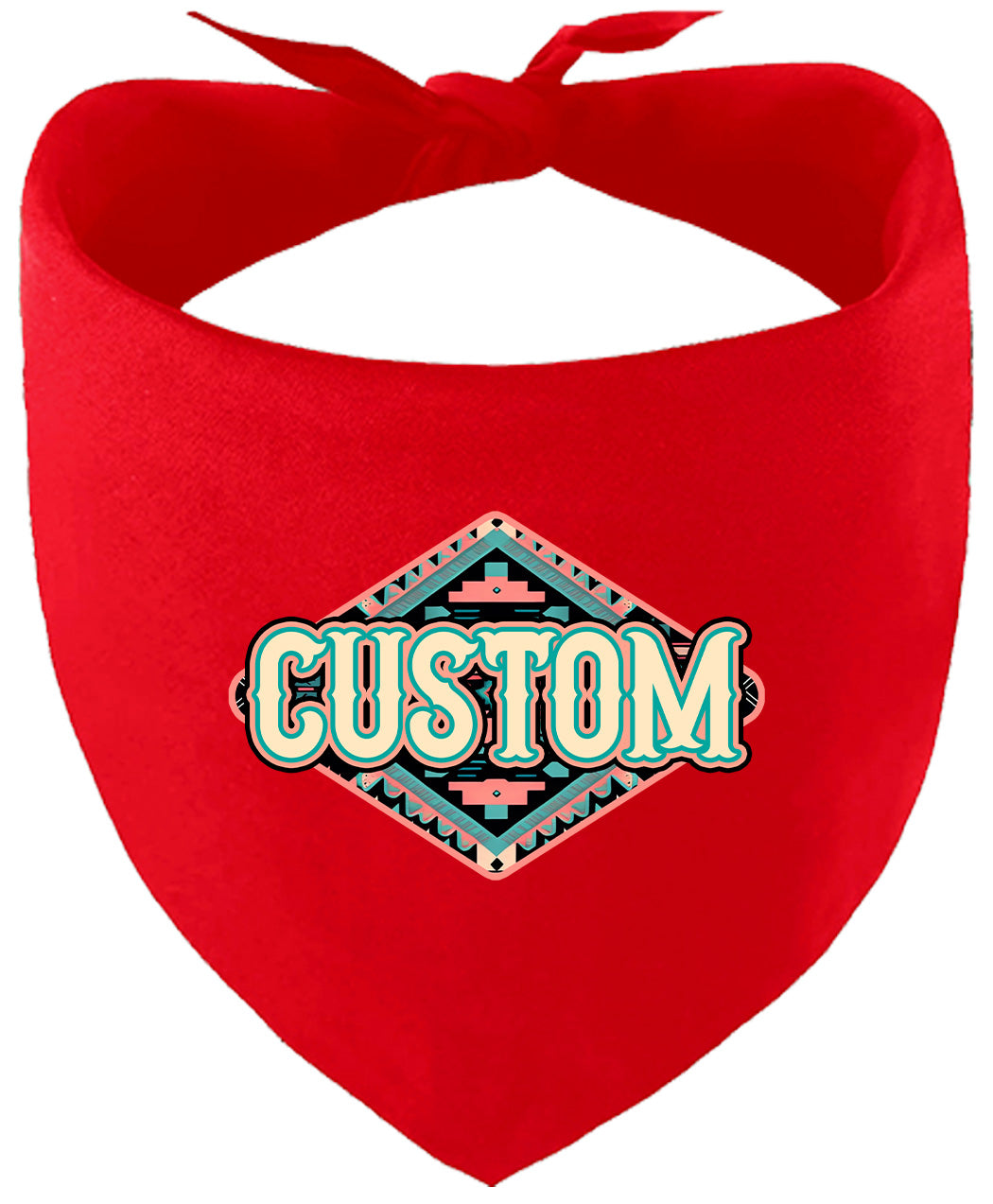Custom Peach Aztec Pet Bandana