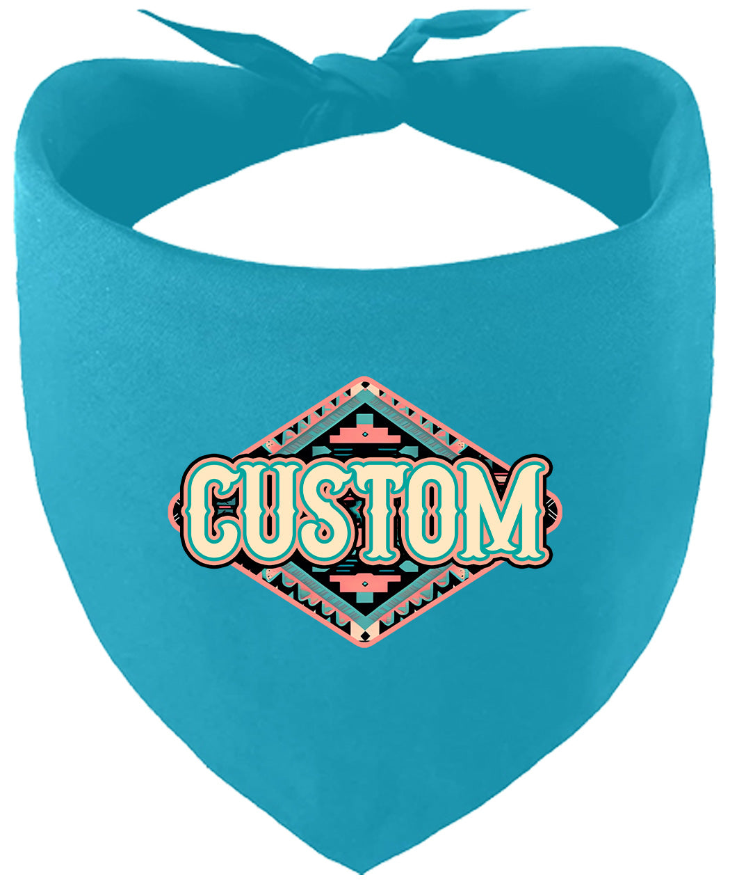 Custom Peach Aztec Pet Bandana
