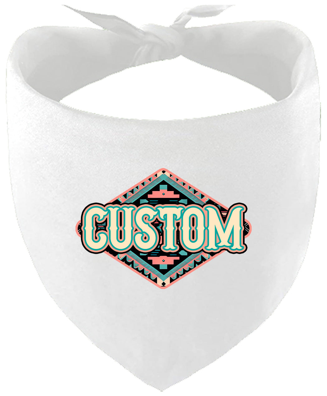 Custom Peach Aztec Pet Bandana