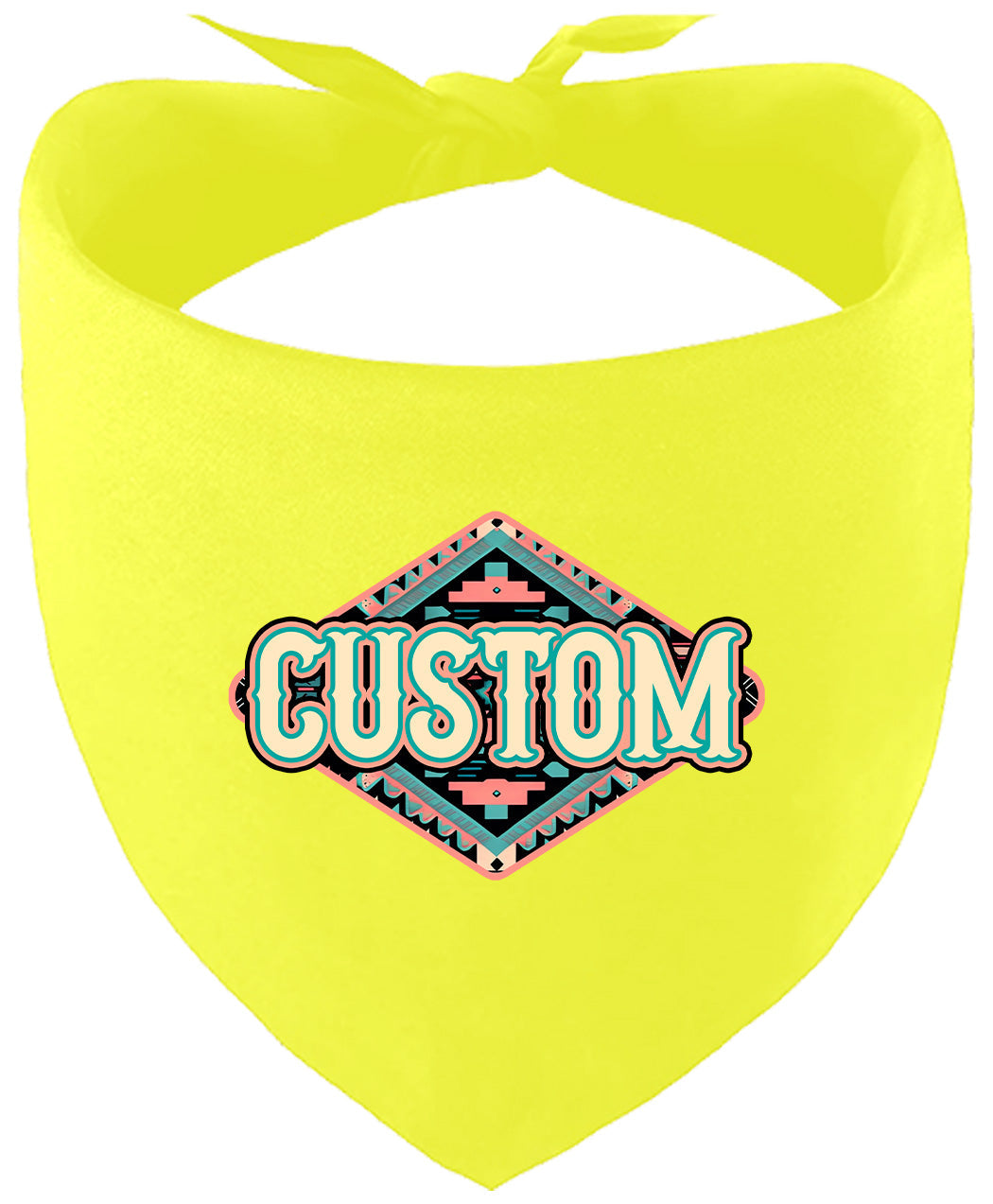 Custom Peach Aztec Pet Bandana