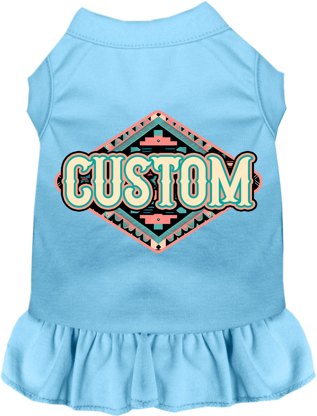 Custom Peach Aztec Pet Dress