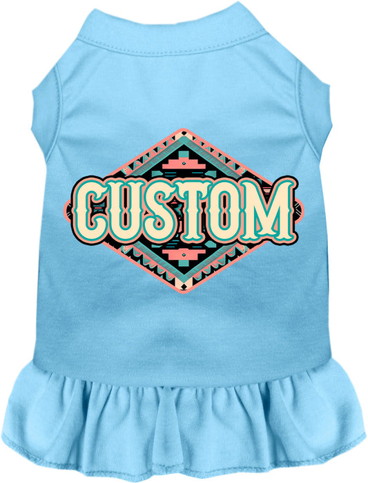 Custom Peach Aztec Pet Dress