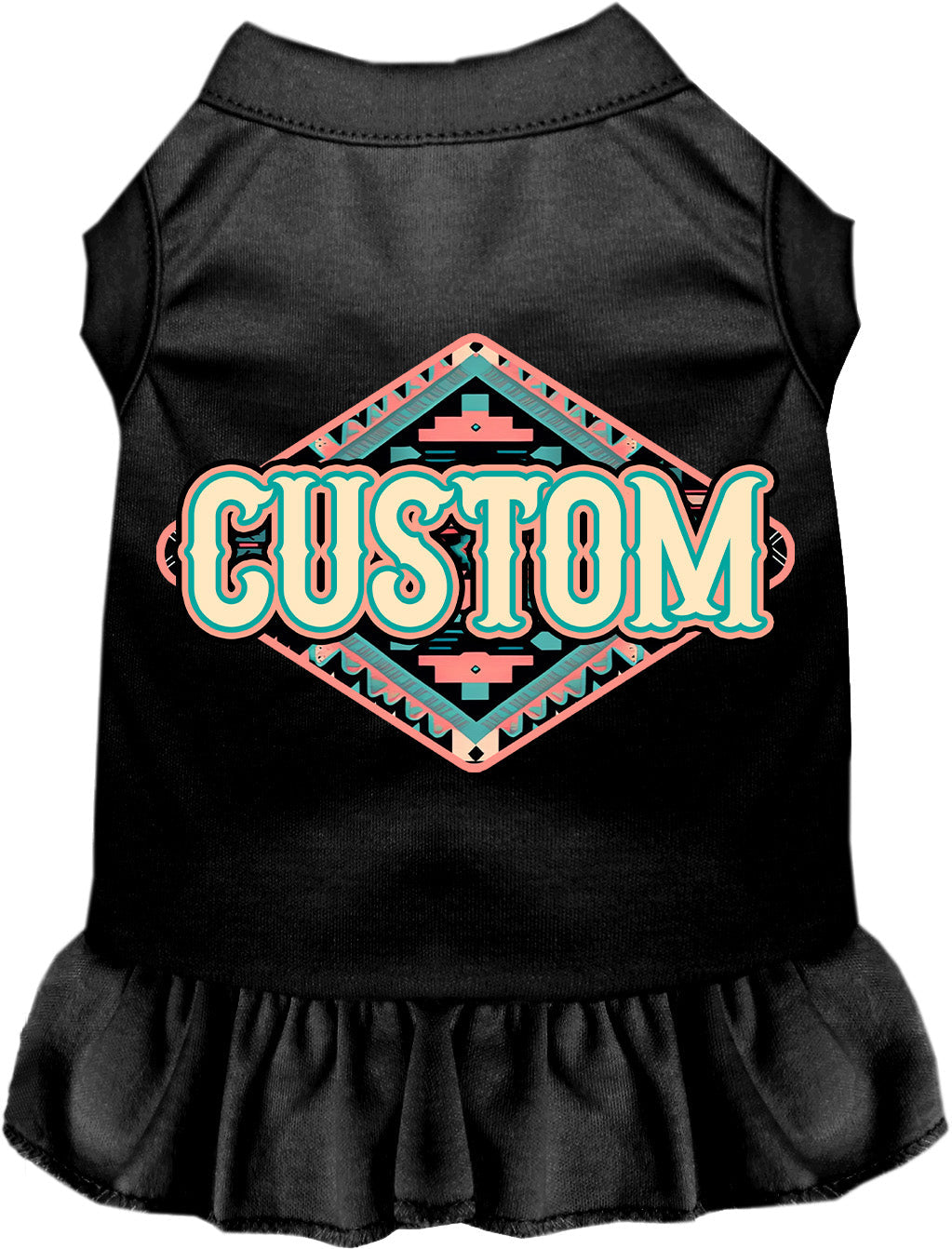 Custom Peach Aztec Pet Dress