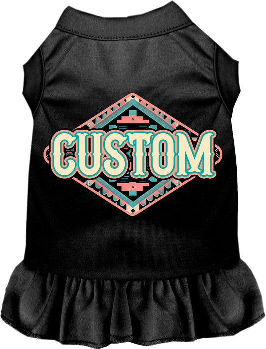 Custom Peach Aztec Pet Dress