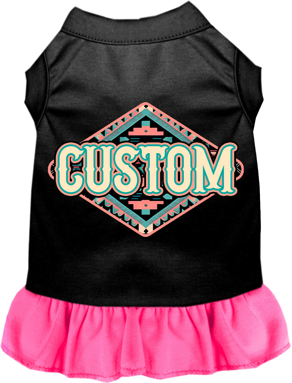 Custom Peach Aztec Pet Dress