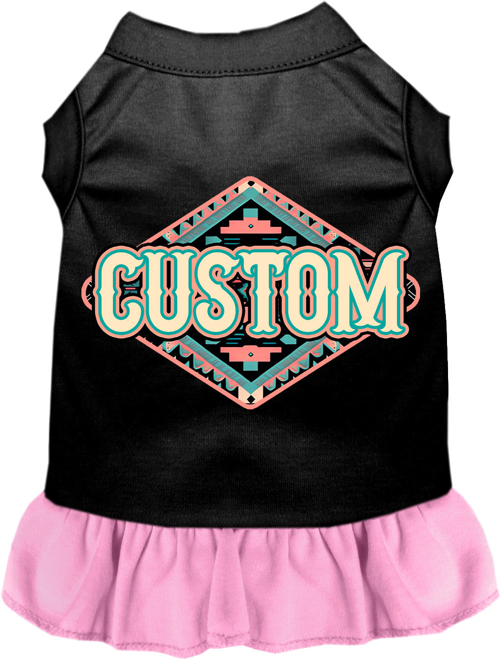 Custom Peach Aztec Pet Dress