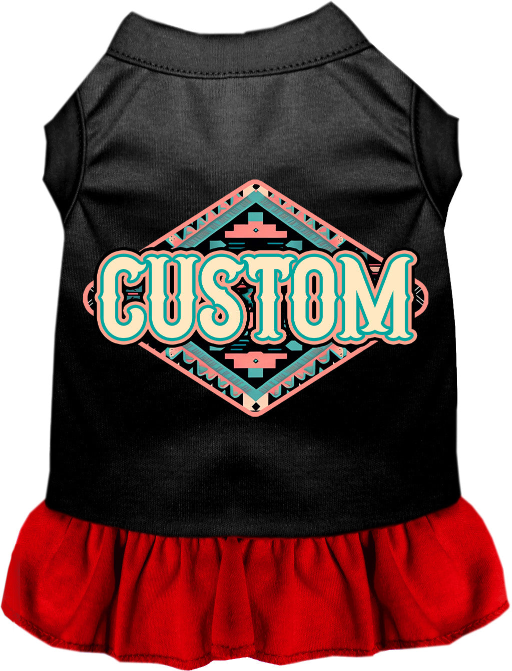 Custom Peach Aztec Pet Dress