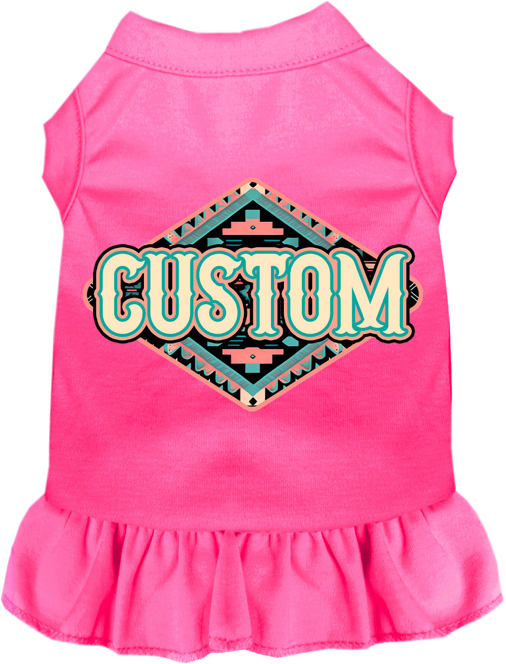 Custom Peach Aztec Pet Dress