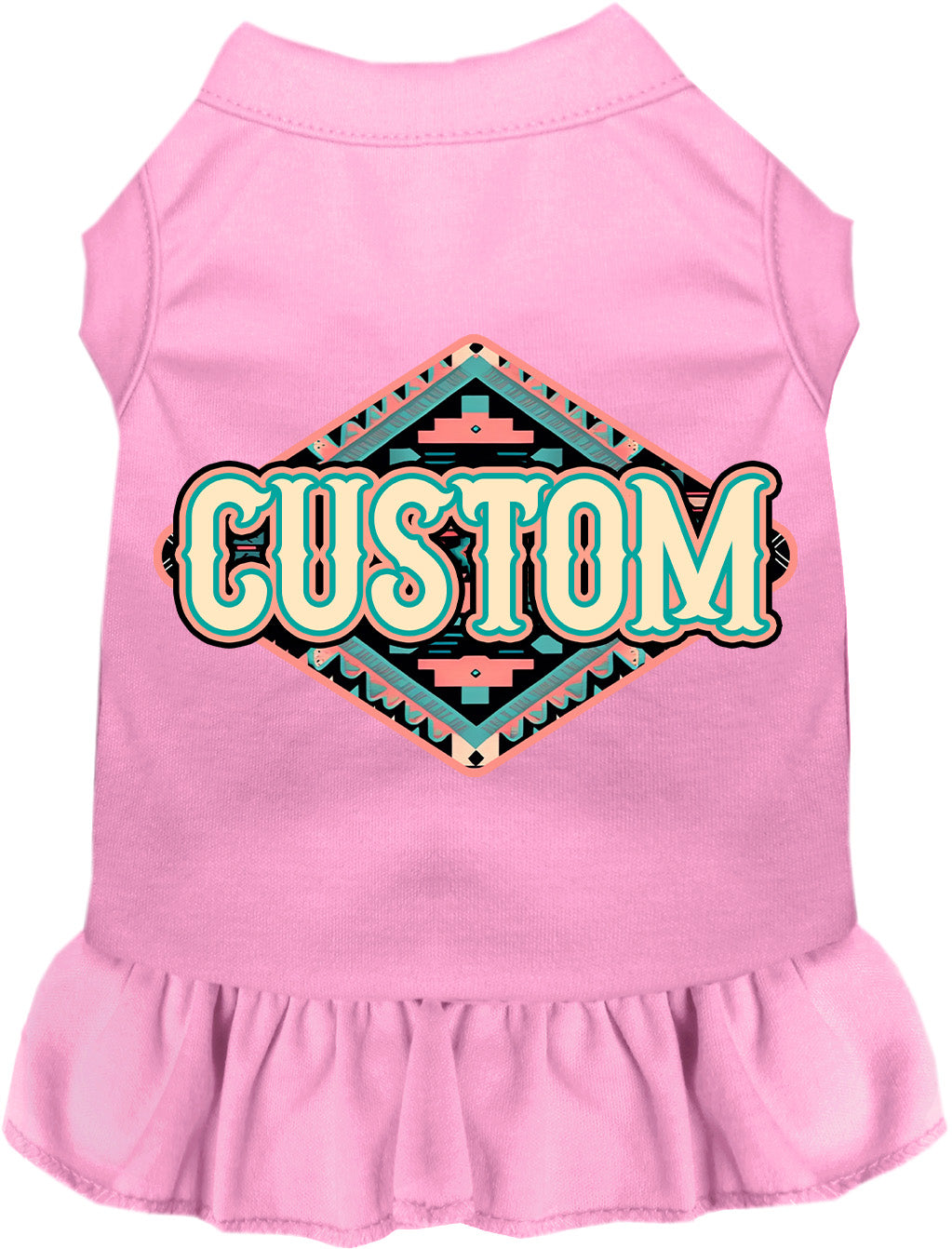 Custom Peach Aztec Pet Dress