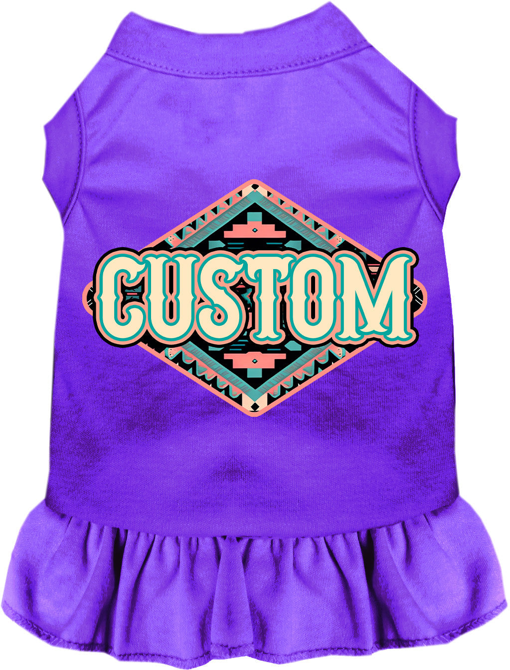 Custom Peach Aztec Pet Dress