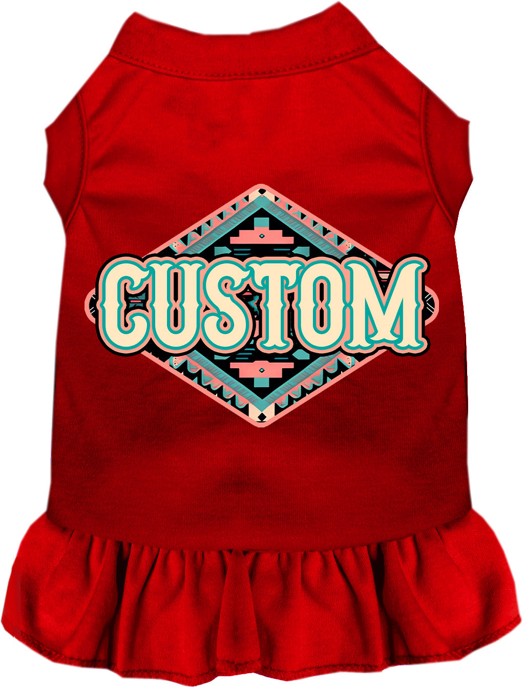 Custom Peach Aztec Pet Dress