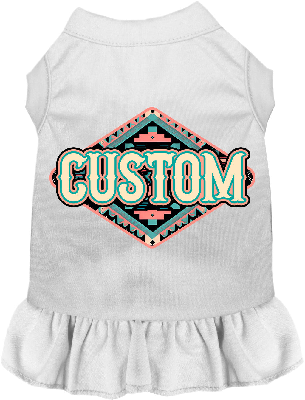 Custom Peach Aztec Pet Dress