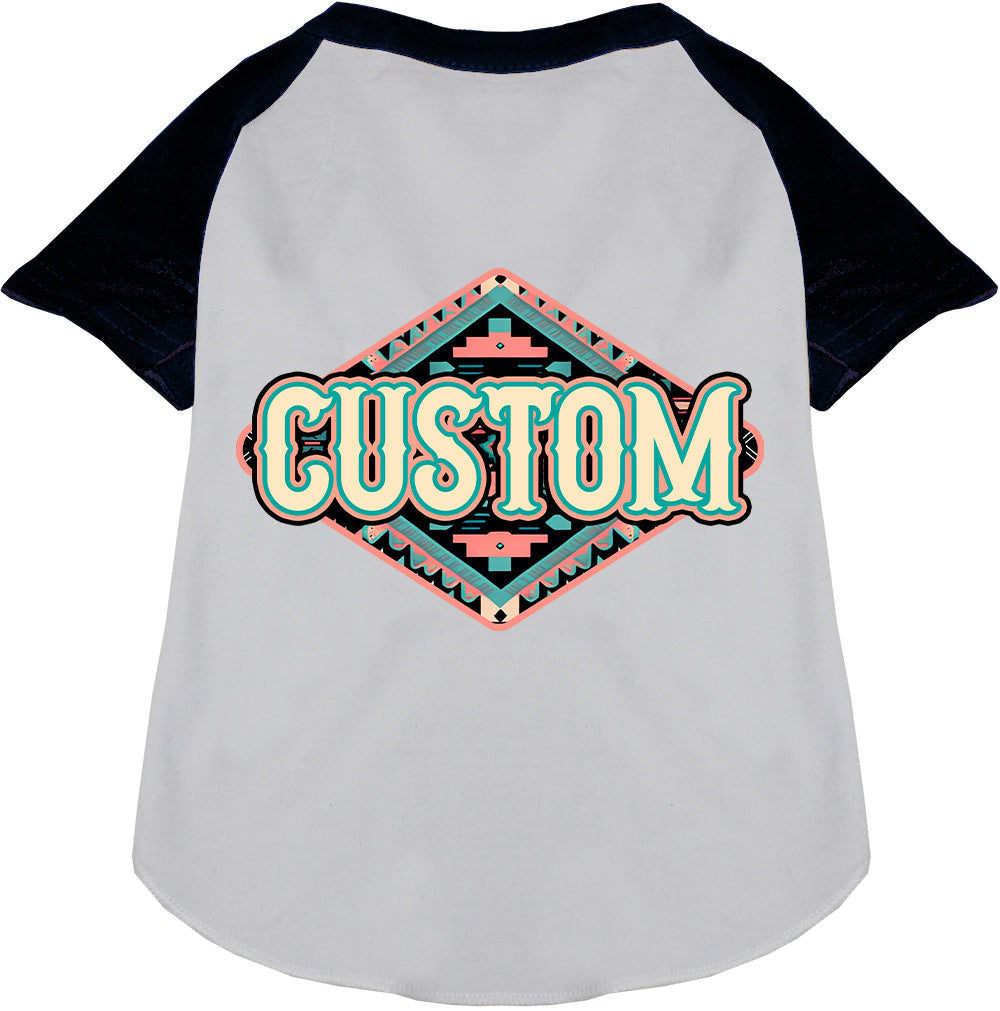 Custom Peach Aztec Pet Raglan Shirts