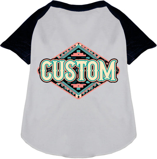 Custom Peach Aztec Pet Raglan Shirts