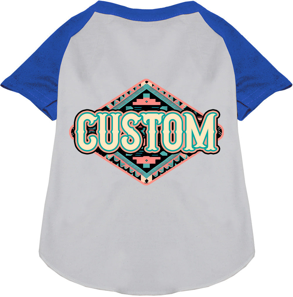 Custom Peach Aztec Pet Raglan Shirts