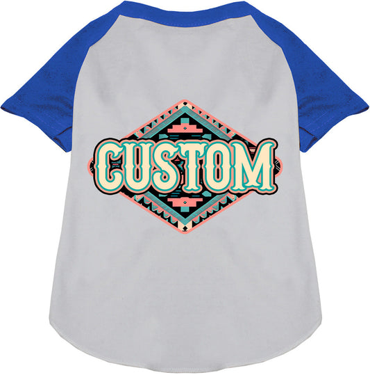 Custom Peach Aztec Pet Raglan Shirts