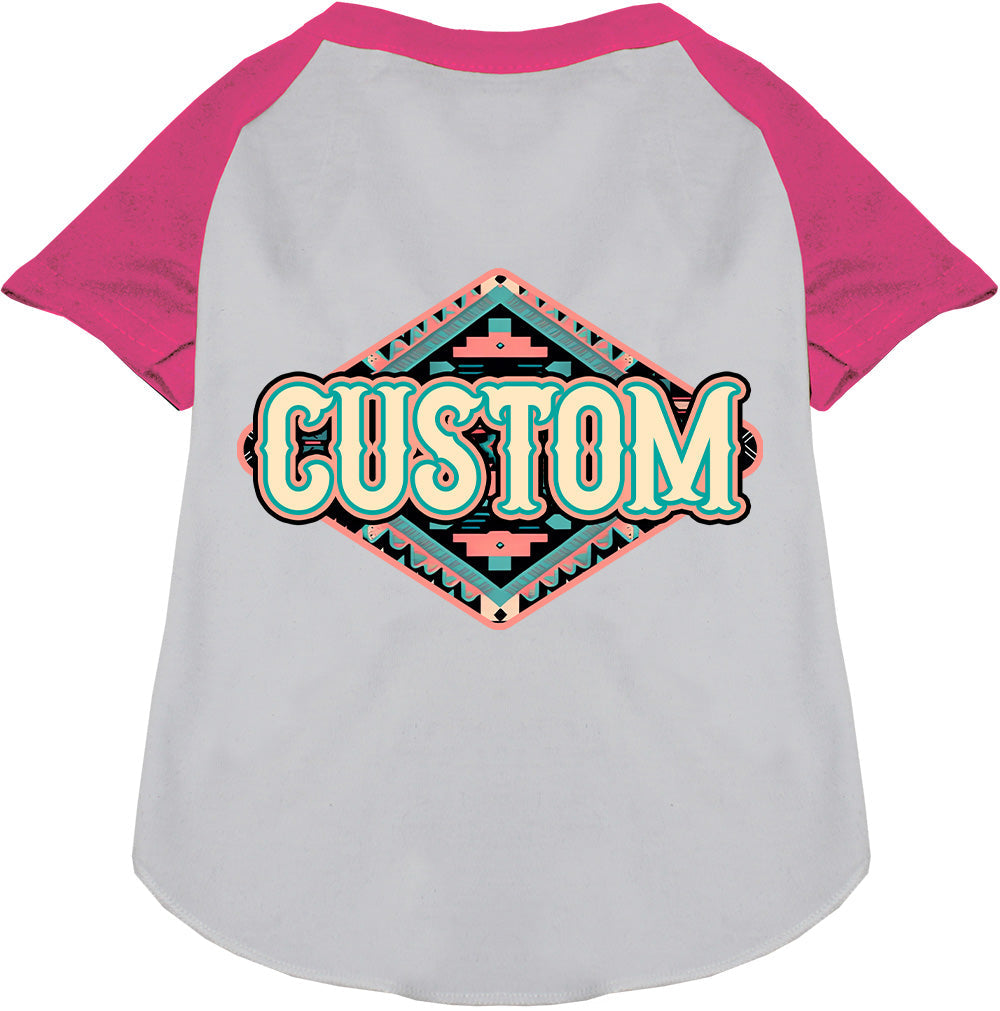 Custom Peach Aztec Pet Raglan Shirts