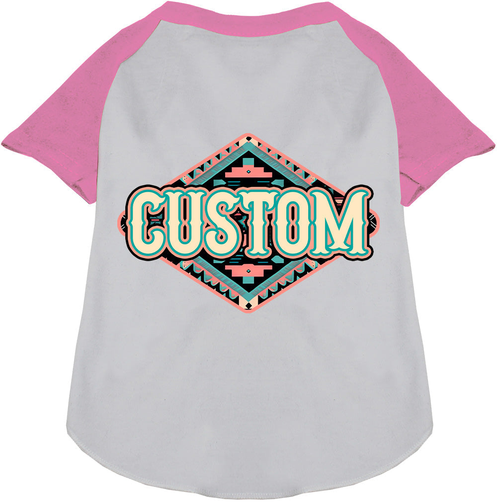 Custom Peach Aztec Pet Raglan Shirts