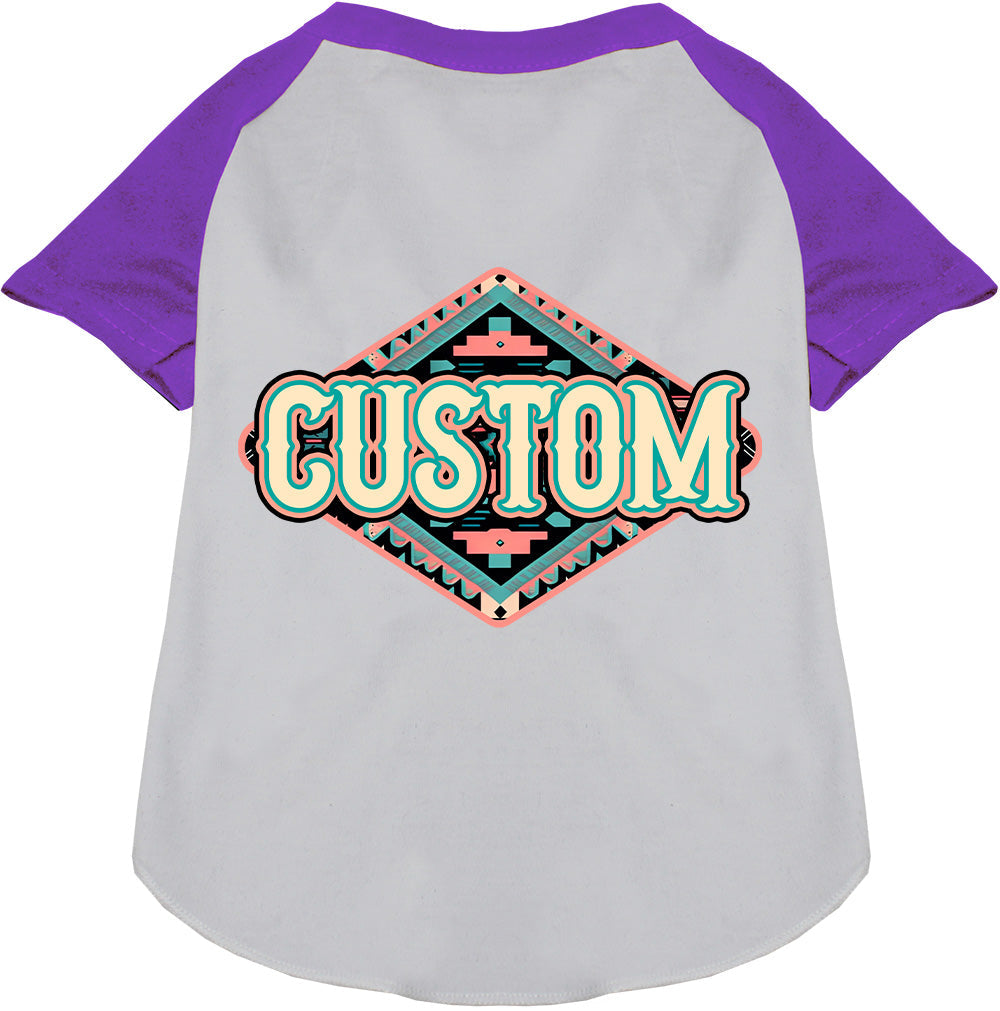 Custom Peach Aztec Pet Raglan Shirts