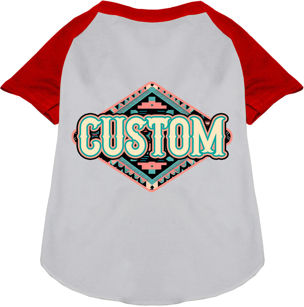 Custom Peach Aztec Pet Raglan Shirts