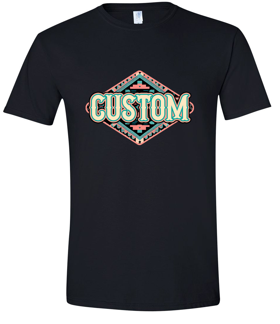 Custom Peach Aztec Adult Gildan Soft Shirt
