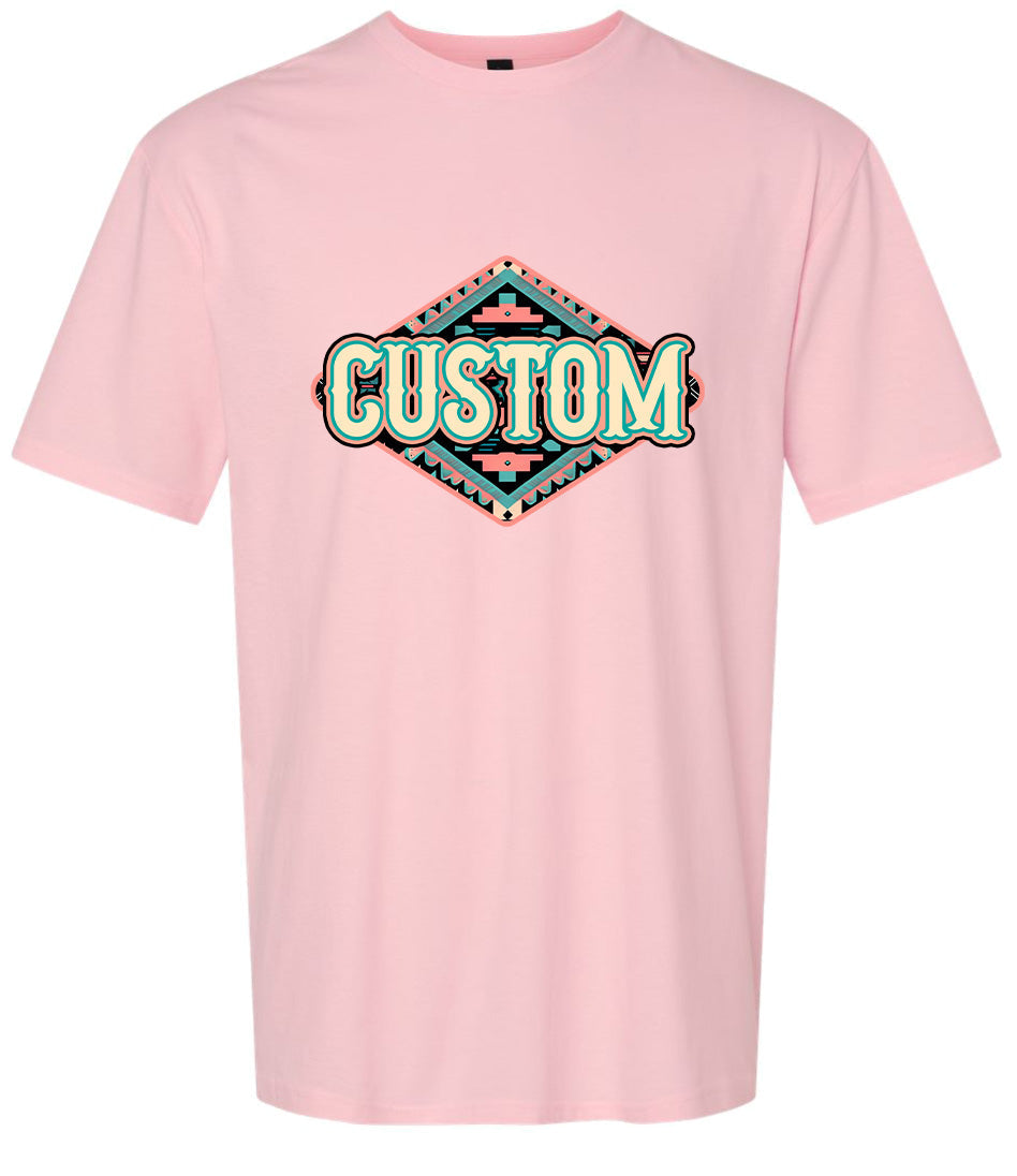 Custom Peach Aztec Adult Gildan Soft Shirt