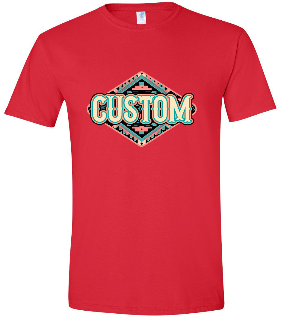 Custom Peach Aztec Adult Gildan Soft Shirt