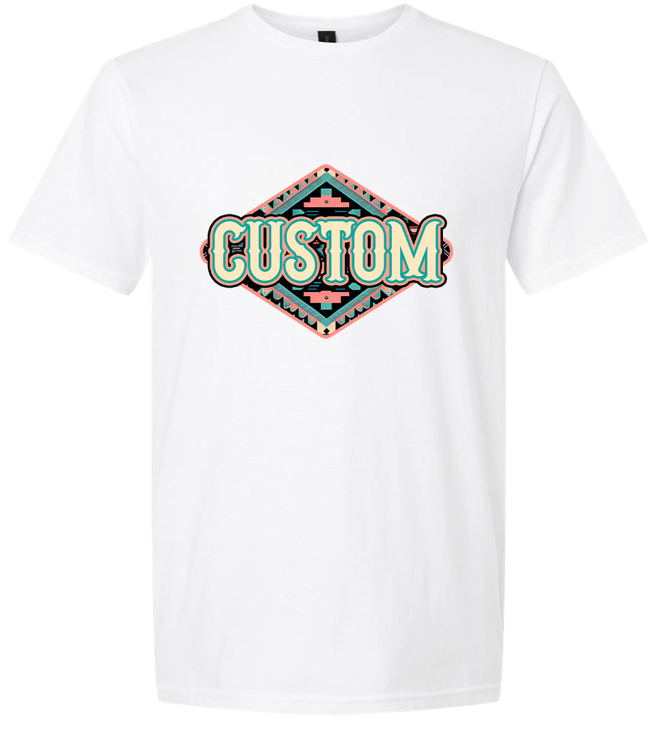 Custom Peach Aztec Adult Gildan Soft Shirt