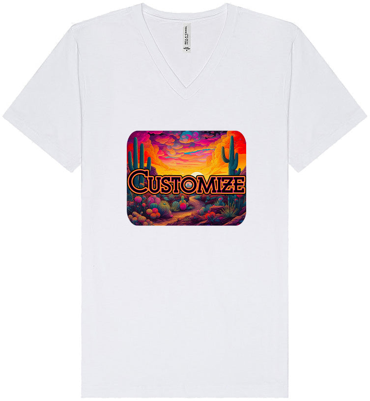 Custom Neon Desert Unisex V-Neck Shirt