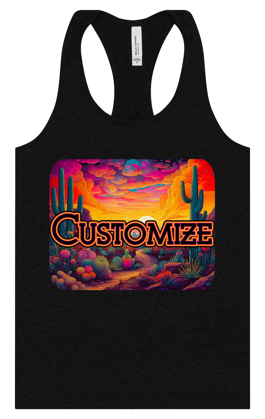 Custom Neon Desert Women's Racerback Tank