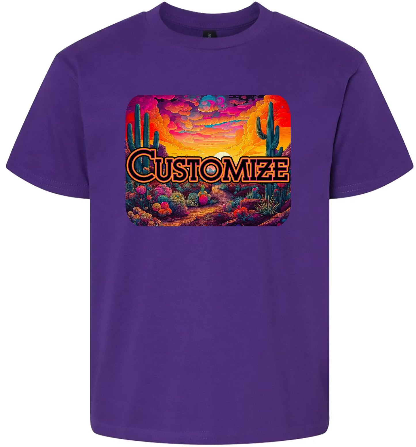 Custom Neon Desert Children's Gildan Soft Shirt